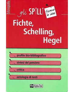 Fichte, Schelling, Hegel  gli spilli ed.Alpha Test NUOVO sconto 50% B18