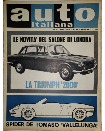 Auto Italiana A.44 N. 43 Ott 1963 Triumph 2000, Spider Tommaso ed.Mazzocchi FF19