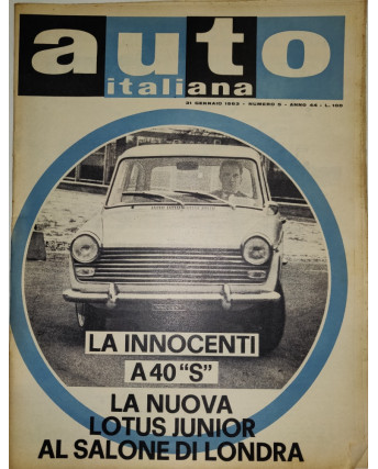 Auto Italiana A.44 N.  5 Gen 1963 Innocenti A40 S,Lotus Junior ed.Mazzocchi FF19