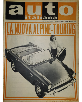 Auto Italiana A.44 N. 30 Lug 1963 Alpine-Touring,Sunbeam Alpin ed.Mazzocchi FF19