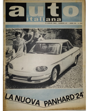Auto Italiana A.44 N. 27 Lug 1963 Panhard 24, Bernardi ed.Mazzocchi FF19