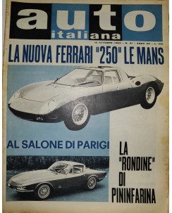 Auto Italiana A.44 N. 41 Ott 1963 Ferrari 250 Le Mans,Jaguar S ed.Mazzocchi FF19