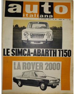 Auto Italiana A.44 N. 42 Ott 1963 Simca-Abarth 1150,Rover 2000 ed.Mazzocchi FF19