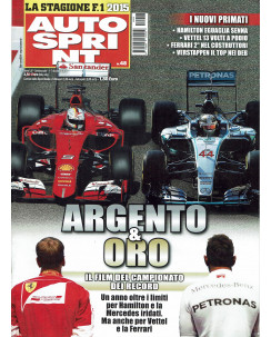 Auto Sprint n. 48 del 2015:Hamilton, Senna, Vetel, Verstappen, Mercedes