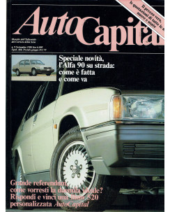 AutoCapital N. 9 Set 1984 Alfa 90, BMW 520 AutoCapital ed.Corriere Sera 