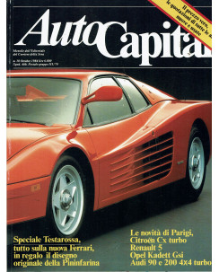 AutoCapital N.10 Ott 1984 Citroen Cx Turbo, Renault 5, Audi 90 ed.Corriere Sera 