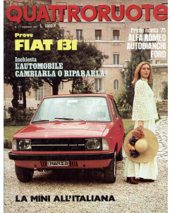 Quattroruote 229 Gen 1975 Fiat 131, Alfa romeo, Autobianchi, Ford ed.Domus FF05