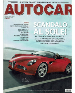 Autocar N. 7/8 Anno 4 Lug 2009 Alfa Romeo 8C Spider, Audi TT RS ed.Deagostini