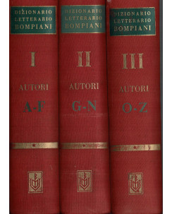 AAVV: Dizionario Letterario Bompiani AUTORI 3 volumi completa 1957 A97
