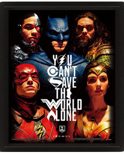 Justice League Movie YOU CAN'T SAVE THE WORLD ALONE Poster Lenticolare 3D Gd25
