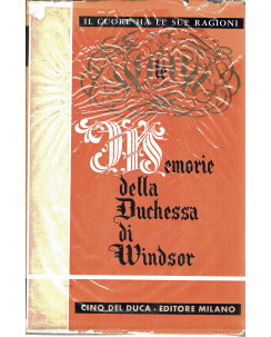 Le memorie della Duchessa di Windsor I ed.Del Duca 1956 A34