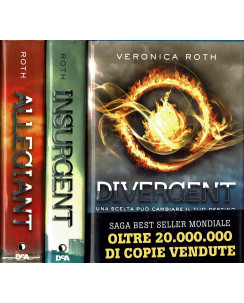 Veronica Roth: saga DIVERGENT 3 romanzi copertina RIGIDA ed.DEA NUOVO B23