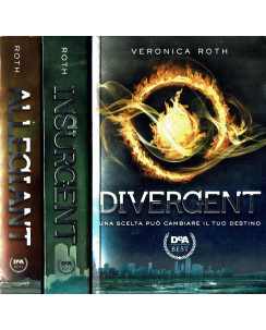 Veronica Roth: saga DIVERGENT 3 romanzi copertina FLESSIBILE ed.DEA NUOVO B23