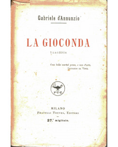 Gabriele D'Annunzio: la Gioconda ed.Treves 1920 A39
