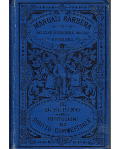 Manuali Barbera : istituzioni di diritto commerciale IX di Supino ed. 1898 A11
