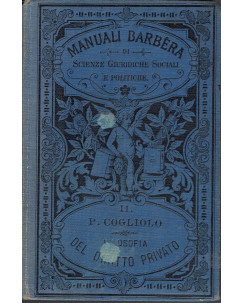 Manuali Barbera : filosofia diritto privato II di Cogliolo 1891 A11