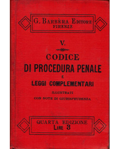 Manuali Barbera : codice procedura penale leggi complementari V 1899 A11