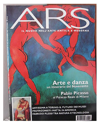 ARS n.11 11/2001 Picasso  rivista arte Ed. DeAgostini/Rizzoli  