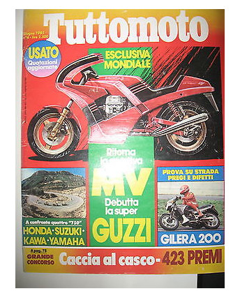 TUTTOMOTO N. 6 Giugno 1985 MV Guzzi Gilera 200 Honda Suzuki Kawa Yamaha  