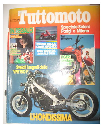 TUTTOMOTO N. 11 Novembre 1985 Kawa GPZ-RX  Honda Garelli VFR750F  