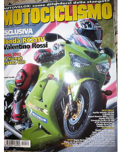Motociclismo 2571 Dic 2002: Kawasaki ZX-6R,Honda RC211V,Yamaha Versity 300  FF07