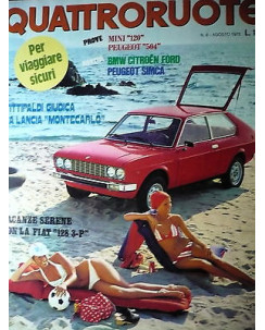 Quattroruote 236 ago '75, Fiat 128 3P,, Lancia Montecarlo, Peugeot 604,  FF06