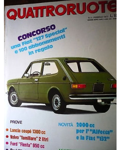 Quattroruote 254 feb '77, Fiat 127, Lancia Coupè, Alfetta 2000cc,    FF06