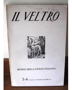 V. Cappelletti: Il Veltro 5-6 Anno XIX Settembre-Dicembre 1975 Ed Il Veltro FF03