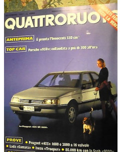 Quattroruote 385 nov '87, Peugeot 405 sr, Isuzu Trooper, Seat Ibiza,  FF06