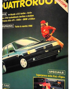 Quattroruote n. 388 feb 1988 Fiat Tipo Mazda 323 Turbo Ferrari Mondial 32V Domus
