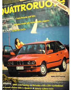 Quattroruote 394 ago '88, BMW 320i Touring, Renault Espace 2000-I e Quadra  FF06