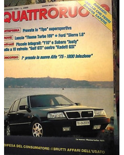 Quattroruote 397 nov '88, Lancia Thema turbo 16V, Subaru Justy, Alfa 75,  FF06