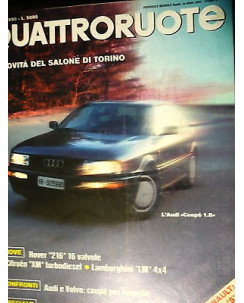 Quattroruote 414 apr 1990 Audi Coupè 1.8 Rover 216 Citroen XM ed. Domus 