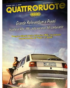 Quattroruote 428 giu '91, Citroen ZX, BMW serie 2, Volkswagen VR6,  FF07