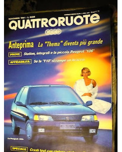 Quattroruote 433 nov '91, Peugeot 106, Lancia Thema, Oel Frontera,  FF07