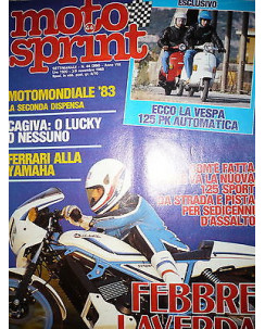 Moto Sprint N.44  '83:Piaggio Vespa 125 PK Automatica,Honda CX 650 Turbo  FF08