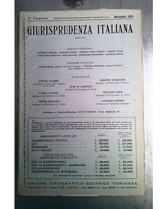 Giurisprudenza Italiana: 11^ dispensa Novembre 1974 - Ed. Torinese FF10