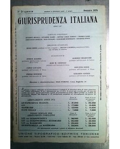 Giurisprudenza Italiana: 1^ dispensa Febbraio 1974- Ed. Torinese FF10