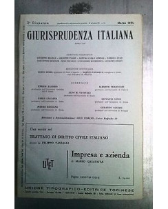 Giurisprudenza Italiana: 3^ dispensa Marzo 1974 - Ed. Torinese FF10