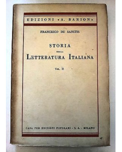 Francesco de Sanctis: Storia della Letteratura Italiana vol. II Barion A51
