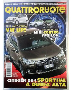 Quattroruote N. 671 Settembre 2011: VW Up  Citroen DS4  Mini contro Ypsilon