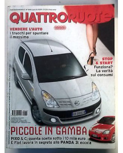 Quattroruote N. 645 Luglio 2009: Pixo & C.  Fiat Panda 3  Stop & Start