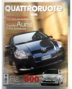 Quattroruote N. 618 Aprile 2007: Toyota Auris  Fiat 500  Consumi e Leggende