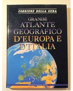 Grande Atlante Geografico D'Europa e D'Italia -DeAgostini/Corriere d Sera -FF10