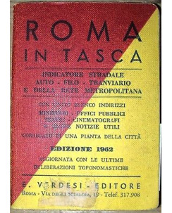 Roma in tasca Ed. Verdesi 1962 completo di cartina A05 [RS]