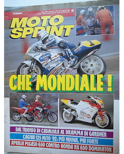 MOTO SPRINT   n.15  8/14apr  1992   Cadalora-Gardner-Cagiva125-Honda NX650  [SR]