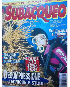 Subacqueo    n.314  lug  1999   Decompressione-Filicudi-Borneo         [SR]