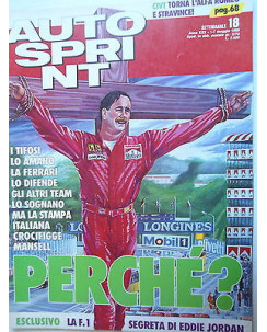Auto Sprint   n.18  1/7 mag  1990   Ferrari-Jordan-Lancia Delta-Mansell     [SR]