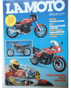 LA MOTO    apr  1983    Yamaha-Kawasaki-Gilera-Cagiva-Fantic     [SR]