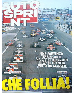 Auto Sprint   n.28  8/14lug   1986   GP Francia-Mansell-Renault 21 Nevada   [SR]